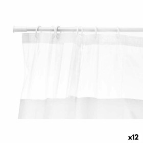 Cortina de Ducha 180 x 180 cm Transparente Blanco 
