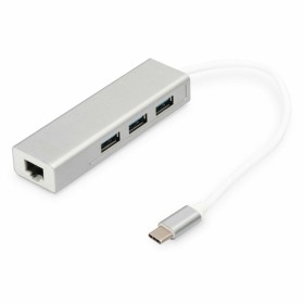 Hub USB Digitus Gris Blanco/Gris Plateado