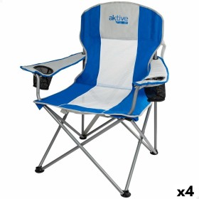 Silla Plegable para Camping Aktive Azul Gris 57 x 