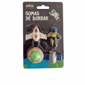 Set de Gomas de Borrar Inca Astronauta Nave Espacial 4 Piezas