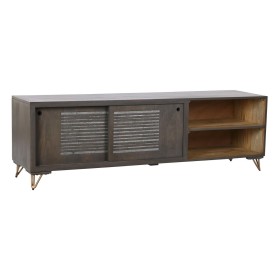 Mueble de TV DKD Home Decor Metal Marrón Madera de mango 160 x