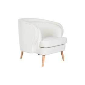 Armchair DKD Home Decor White Natural Wood 91 x 80