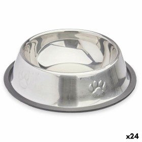 Dog Feeder Silver Grey Rubber Metal 35 x 0,03 x 25