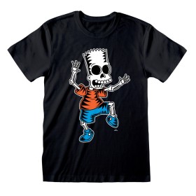 Kurzarm-T-Shirt The Simpsons Skeleton Bart Schwarz Unisex