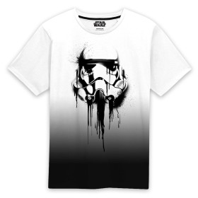 Camiseta de Manga Corta Star Wars Stormrooper Ink Blanco Negro