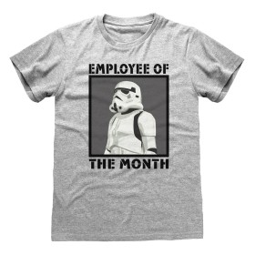 Camiseta de Manga Corta Star Wars Employee of the Month Gris