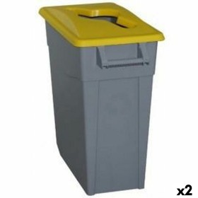 Cubo de Basura para Reciclaje Denox 65 L Amarillo (2 Unidades)