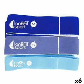 Bandas elásticas de resistencia LongFit Sport Azul 3 Piezas (6