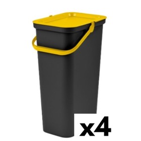 Cubo de Basura para Reciclaje Tontarelli Moda 38 L Amarillo (4