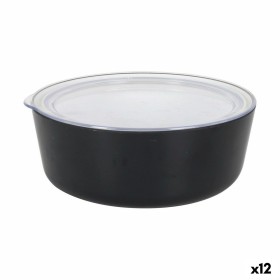 Bowl Inde With lid Melamin White/Black (12 Units)