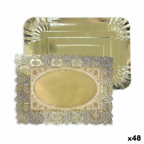 bandeja de aperitivos Algon Dourado Retangular 23 x 29,5 x 1 cm