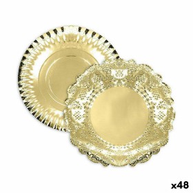bandeja de aperitivos Algon Redonda Dourado 35 x 35 x 2 cm (48
