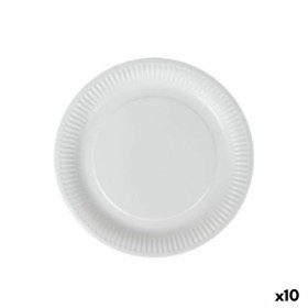 Conjunto de pratos Algon Descartáveis Branco Cartão 18 cm (10