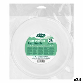 Set de platos reutilizables Algon Redondo Blanco Plástico 20,5