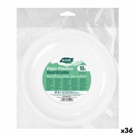 Set de platos reutilizables Algon Redondo Blanco Plástico 21,5