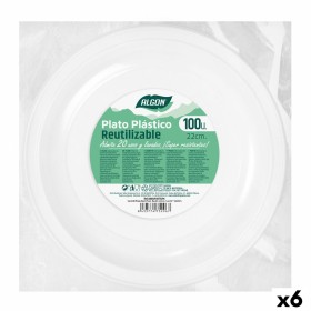 Set de platos reutilizables Algon Redondo Blanco Plástico 22 x