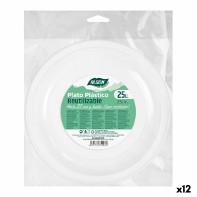 Set de platos reutilizables Algon Redondo Blanco Plástico 25 x