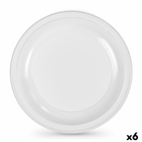Set de platos reutilizables Algon Redondo Blanco Plástico 25 x