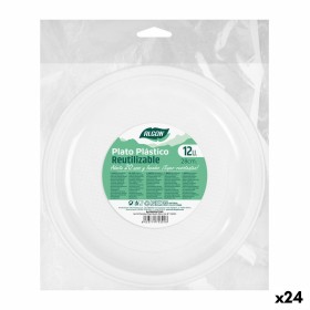 Set de platos reutilizables Algon Redondo Blanco Plástico 28 x