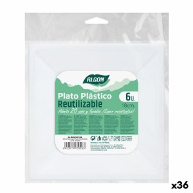Set de platos reutilizables Algon Cuadrado Plástico 18 x 18 x 2