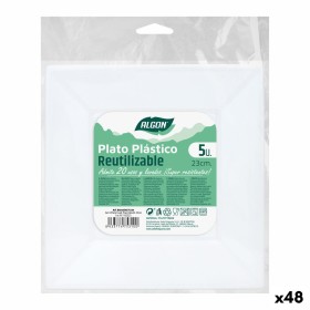 Set de platos reutilizables Algon Cuadrado Blanco Plástico 23 x