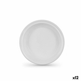 Set de platos reutilizables Algon Blanco Plástico 20,5 x 3 cm