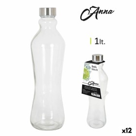 Botella de Cristal Anna 1 L Tapón metálico Metal Vidrio (12
