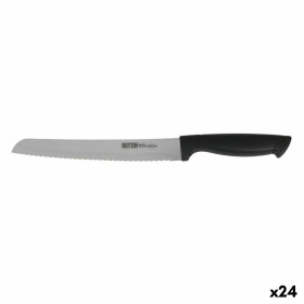 Cuchillo para Pan Quttin Black Negro Plateado 24 Unidades 20 cm