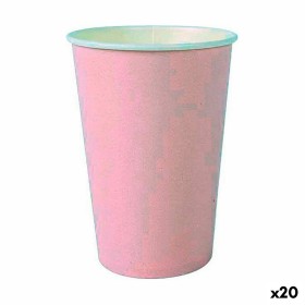 Set de Vasos Algon Desechables Cartón Rosa 20 Piezas 220 ml (20