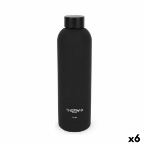 Botella Térmica ThermoSport Soft Touch Negro 750 ml (6 Unidades)