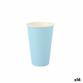 Set de Vasos Algon Desechables Cartón Azul 7 Piezas 450 ml (16