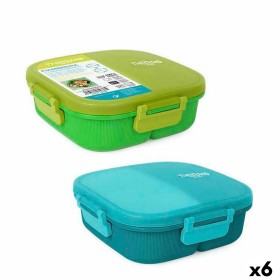 Hermetic Lunch Box ThermoSport 3 Compartments Squared 900 ml (6