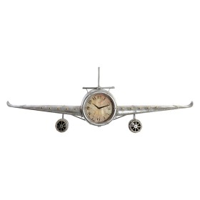 Reloj de Pared DKD Home Decor Avión Metal Cristal (141 x 20 x
