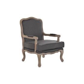 Armchair DKD Home Decor Grey Wood Brown Polyester (70 x 66 x