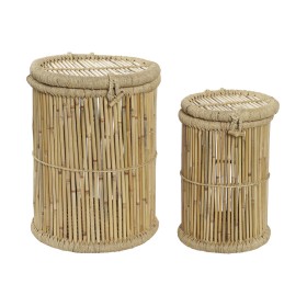 Juego de Cestos DKD Home Decor Natural Cuerda Bambú (44 x 44 x