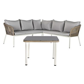 Conjunto de sofá e mesa DKD Home Decor Cristal Rotim sintético