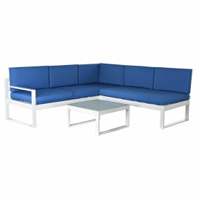 Sofá de Jardín DKD Home Decor Azul Poliéster Aluminio (192 x