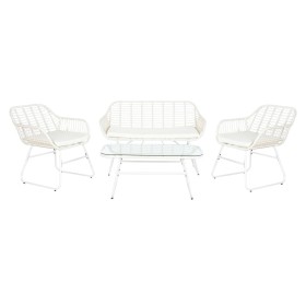 Sofa and table set DKD Home Decor Metal synthetic rattan 124 x