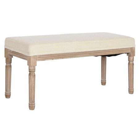 Bench Home ESPRIT White Natural Polyester Rubber wood 100 x 38