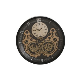 Reloj de Pared Home ESPRIT Negro Dorado Metal Cristal