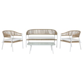 Table Set, Desk and 2 Chairs Home ESPRIT Aluminium Crystal