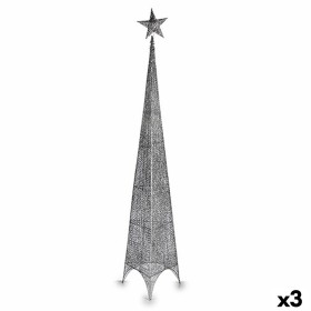 Árbol de Navidad Estrella Torre Plateado Metal Plástico 42 x