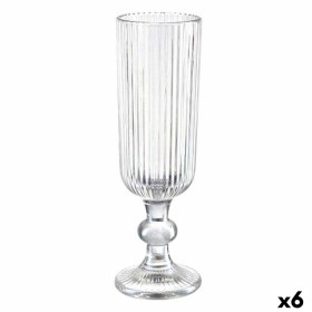 Copa de champán Rayas Transparente Vidrio 160 ml (6 Unidades)