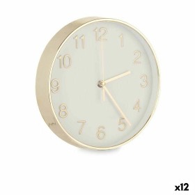 Reloj de Pared Redondo Dorado Vidrio Plástico 20 x 20 x 3,5 cm