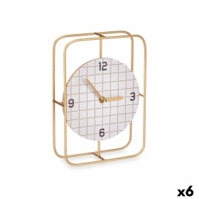 Horloge de table Vérifié Noir Métal Bois MDF 18,5 x 25,5 x 6 cm