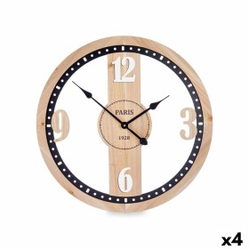 Reloj de Pared Negro Metal Madera MDF 60 x 60 x 4,5 cm (4
