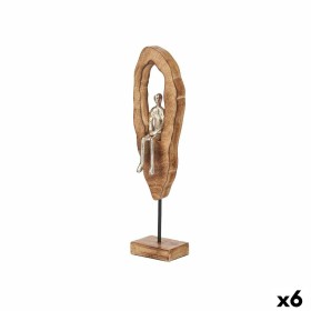Figura Decorativa Sentado Plateado Metal 10 x 41,5 x 7,5 cm (6