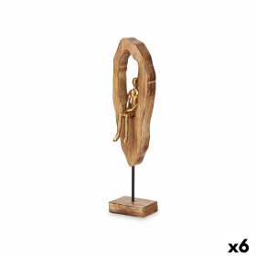 Figura Decorativa Sentado Dorado Metal 10 x 41,5 x 7,5 cm (6