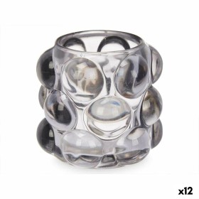 Kerzenschale Mikrosphären Grau Kristall 8,4 x 9 x 8,4 cm (12
