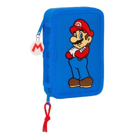 Plumier Doble Super Mario Play Azul Rojo 12.5 x 19.